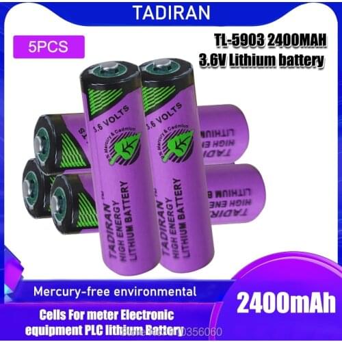 5pcs/Lot TADIRAN 3.6V 2400mAh LiSOCl2 Battery for AA TL-5903 ER14500 AA ER 14505 PLC CNC SMB LITHIUM NEW