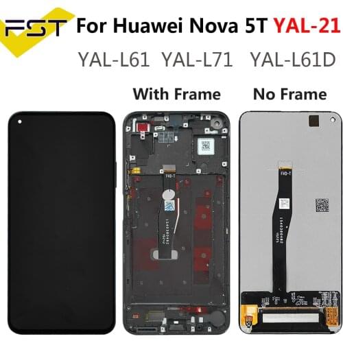 6.26"for Huawei Nova 5T LCD Display+Touch Screen Digitizer Assembly with Frame For Huawei Nova5T YAL-L21