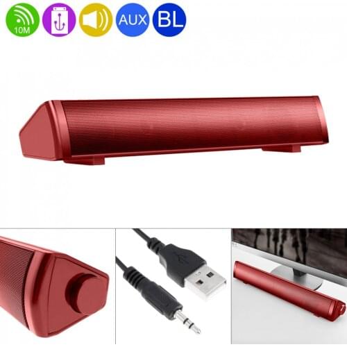 SADA V-105 Soundbars Speaker Mobile Phone Computer Universal Mini Strip Speaker with 2 Speakers Units and Stereo Surround Sound