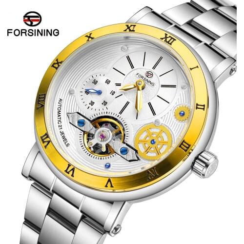 2021 Forsining Top Brand Luxury Mens Watch Clock Male Sports Watches Quartz Casual Wrist Watch Relogio Masculino Casual Steel