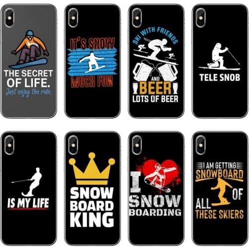 Skiing Snow Snowboard Skis Accessories Phone Case For Huawei P30 P20 Pro P10 P9 P8 Lite Y5 Y6 Y7 Y9 P Smart Plus 2018 2019