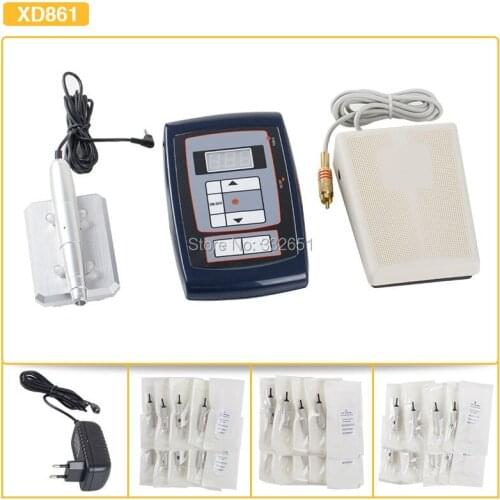 Chuse Permanent Eyebrow Lips Rotary Tattoo Machine kits XD861 with Swiss Motor Pen and Power Supply for Taty Work