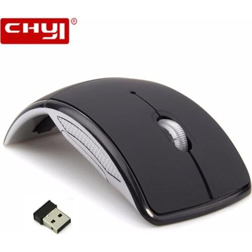 CHYI 2.4GHz Foldable Wireless Mouse Optical Mice with Mini USB Receiver for Pad PC Laptop Notebook Computer