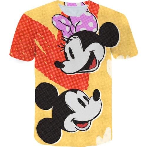 Children Clothing T-Shirts 2021 Mickey Mouse Summer Disney Tee Shirt Trend Y2K Short Sleeves 90s Casual Femme Ropa Tumblr Mujer
