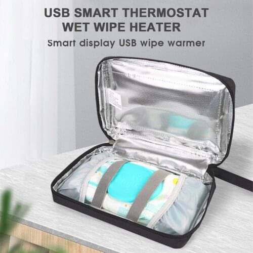 Baby Wipe Warmer Portable USB Baby Wipes Heater For Baby Home Car Baby Wipes Heating Bag With Smart Adjustable Temperature