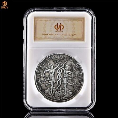 Twelve Constellation Gemini Lucky Feng Shui Silver Commemorative Coin Euro Astrology Relief Wishing Love Coins Collectibles