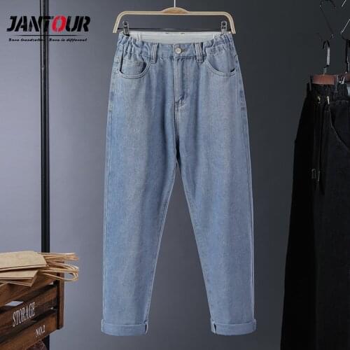 Autumn Winter Men Jeans Casual Harem Pants Oversize Baggy Jeans Denim Wide Leg Pants Vintage Jeans Trousers Man Big Size 46 48
