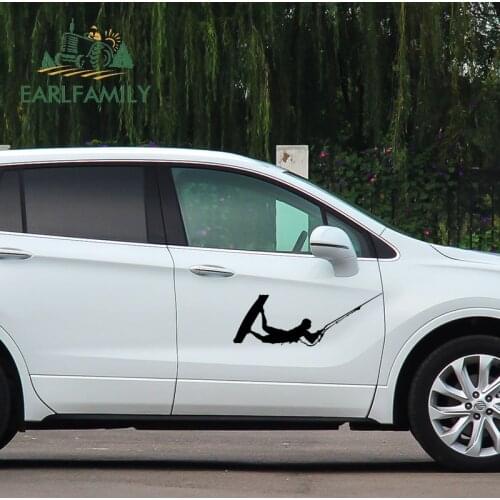 EARLFAMILY 58cm x 20.7cm 2x Kiteboard Vinyl Car Wrap Sticker and Decal Kite Surfing Big Car Stickers Van Wagon North Car Styling