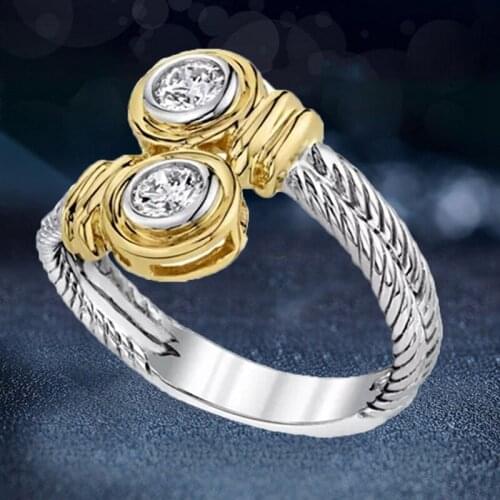 Ceramic Rings Plus Cubic Zirconia For Women Gold Color Women Wedding Ring Engagement Jewelry