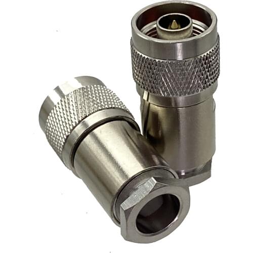 10pcs connector N male Plug clamp RG8 LMR400 RG213 RG165 RG393 RG214 RF Coaxial adapter straight