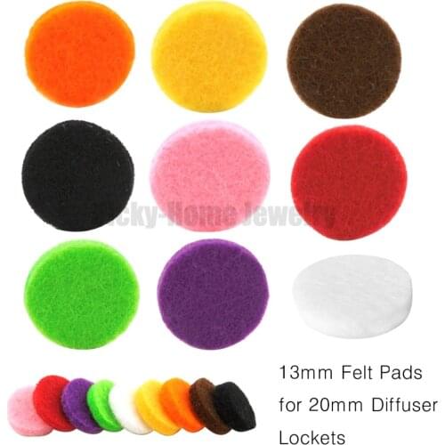 13mm Felt Pads for 20mm Locket Colorful Free shipping Essential Oils Diffuser Locket Perfume Replacement Pads - Round White
