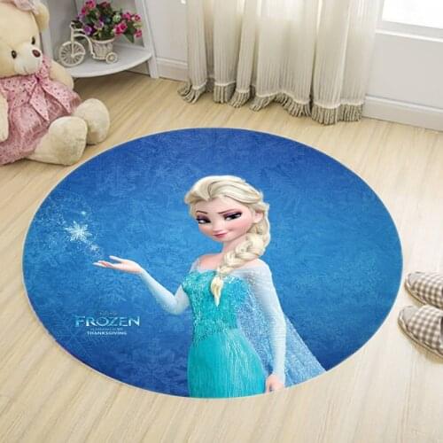 Disney Frozen round carpet Aisha Cartoons Printed carpet Home sofa coffee table bedroom Bedside Bathroom non-slip round carpet
