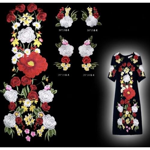 Multicolors Sewing Floral Flower Motif Lace Applique for Garment Embroidery Lace patch
