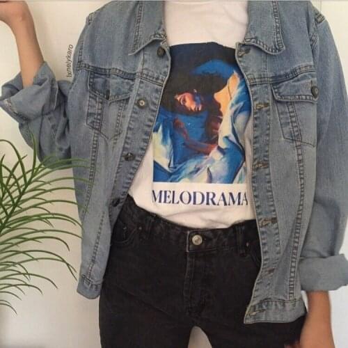 Kuakuayu HJN Lorde Album Cover Melodrama Painting T-Shirt Pop Music Graphic Tee Grunge Aesthetic Street Style Tee Shirt