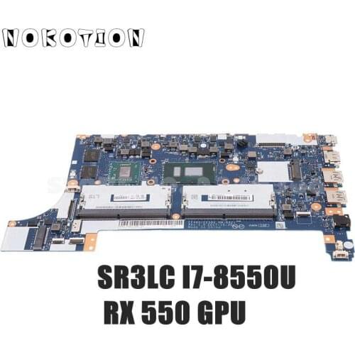 NOKOTION For Lenovo ThinkPad E480 E580 Laptop Motherboard SR3LC I7-8550U CPU RX 550 GPU DDR4 01LW200 EE480 EE580 NM-B421