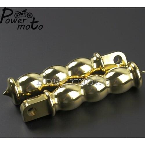 Motorcycle High Quality Brass Ribbed Footpegs Foot Peg Footrest For Harley Bobber Chopper Custom
