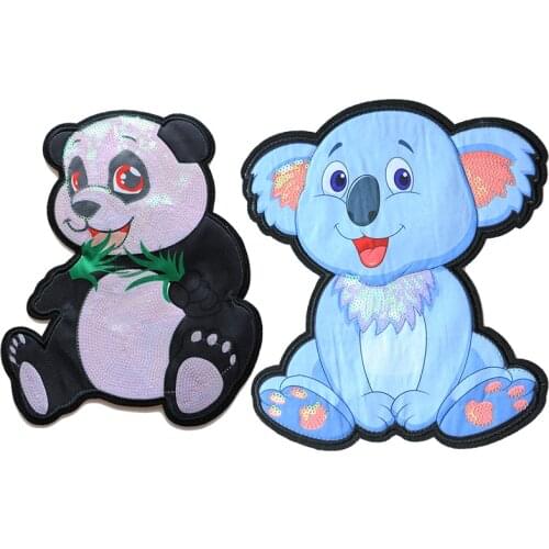 Cartoon Decorative Patch Koala Panda icon Embroidered Applique Patches For DIY Iron on Badges Stickers on backpack,the clothes