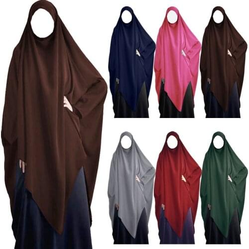 Muslim Large Khimar Women Hijab Overhead Prayer Abaya Niquab Scarf Islam Jilbab Burka Dress Niqab Arabic Ramadan Worship Service