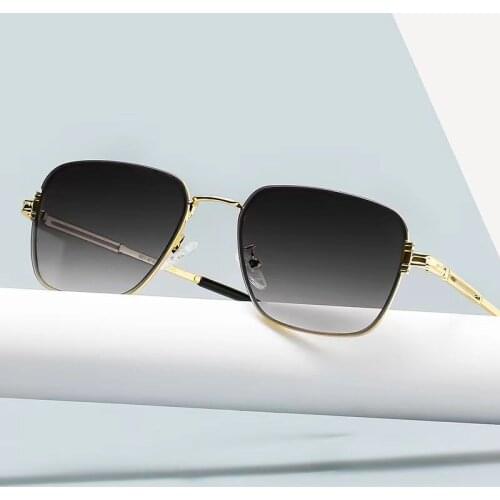 New European style small box gold frame retro metal mens temperament trend