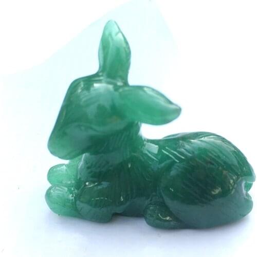 Natural Aventurine Deer Crystal Figurine Hand Carved Quartz Deer Statue Crafts Healing Crystal Stone Gifts Home Decoration