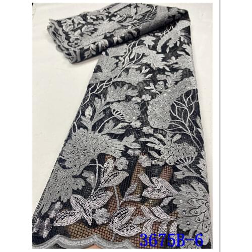 NIAI Nigerian Velvet Lace Fabric African Lace Fabric French2020 High Quality Lace African Lace Fabric For Women Dress XY3400B-2