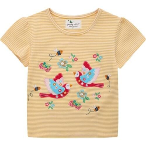 Jumping meters New Arrivals Summer Cartoon T Shirts For Baby Boys Girls Printed Red heart Fashion Children Clothes 2-7T 2020