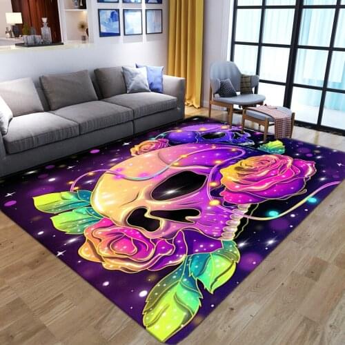 New Horror Halloween Doormats Colour Skulls 3D Printing Mat/Rugs Flannel Nordic Home Decor Large Carpets for Living Room Bedroom