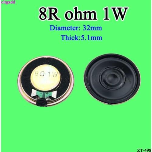 Cltgxdd 3pcs/lot New Ultra-thin speaker 32 ohms 1 watt 1W 8R speaker Diameter 32MM 3.2CM thickness 5MM