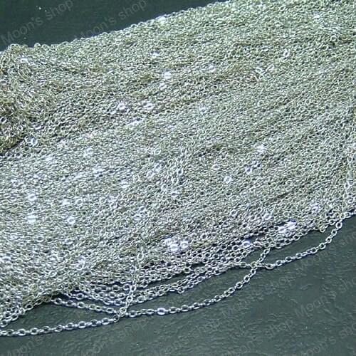 Wholesale Width 1.5mm Imitation Rhodium Copper Link Chains Accessories 5 Meter (JM2603)
