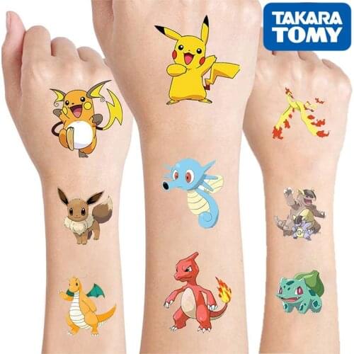 Original Pokemon Tattoo Children Stickers Random 1sets Pikachu Action Figure Cartoon Kids Boys Girls Christmas Birthday Gifts