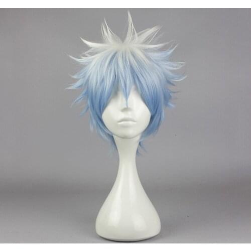 Anime Gintama Sakata Gintoki Wig Cosplay Costume Silver Soul Men & Women Short Hair Halloween Party Wigs+hairnet
