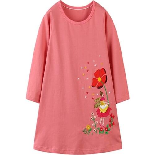 Jumping Meters New Dresses Girls Clothing Long Sleeve Princess Christmas Dresses Embroidery Flowers Fashion Costume Baby Dresses