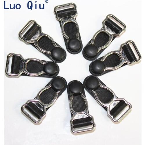 Luo Qiu Garter clip 100 pcs/lot 1.2cm Garment clip Clothing accessories Sewing Supplies Silver Metal+Black PP suspender clip