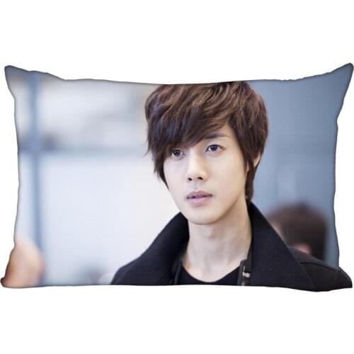 Hot Korea-Pop Custom Kim Hyun Joong Satin Pillowcase 35x45cm (one side) Printed Zipper Silk PillowCover Custom Logo gift