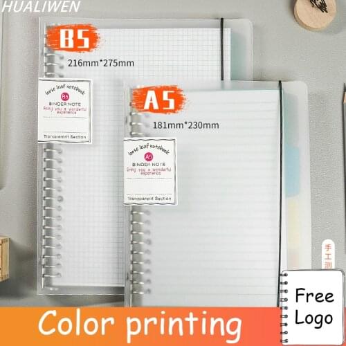 Simple A4 A5 B5 Notebook Loose Leaf Binder Loose Strap Loose Leaf Inner Core for Daily 2021 Planner Journal School Supplies