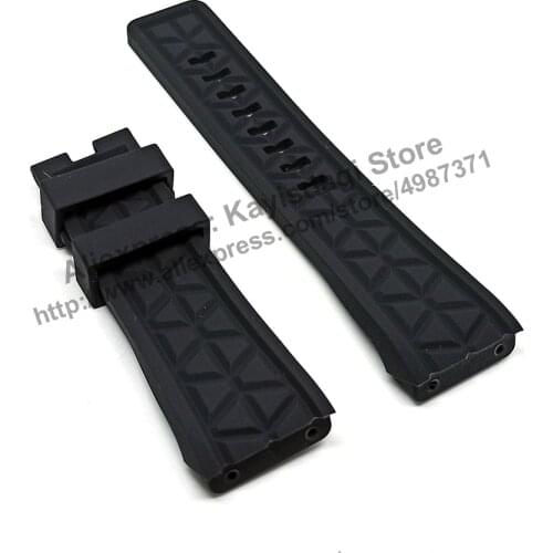26mm Black Rubber Watch Band / Strap Comp. Grand Romanson Magister GR.1.AG1088