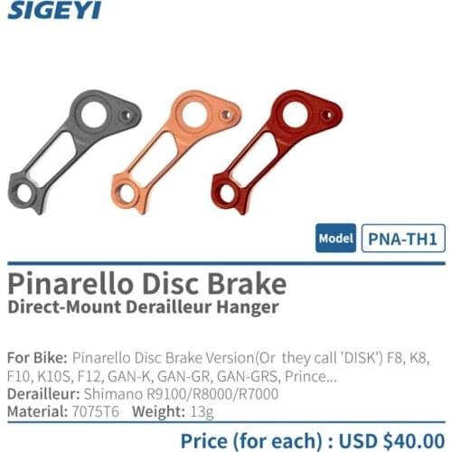 Sigeyi PNA-TH1 PNA-QR1 Road Bike Frame Rear Derailleur Direct-Mount Derailleur Hanger For Bike Pinarello Disc and Pinarello Rim