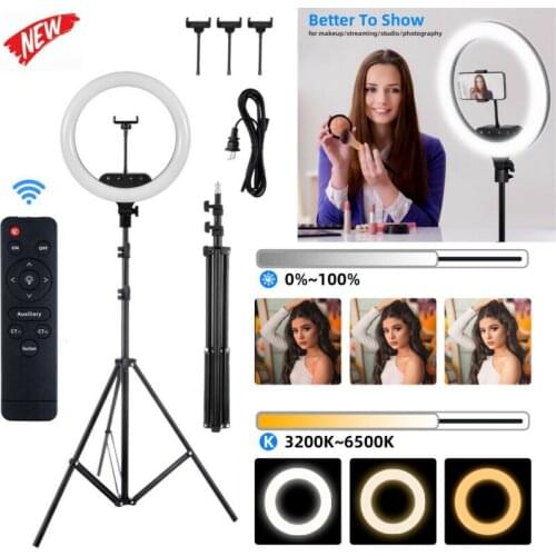 Selens 46cm LED Ring Light 60W 3200K-5600K Adjustable Color Temperature 560led Beads With 2M Stand For Video Vlog Makeup Live