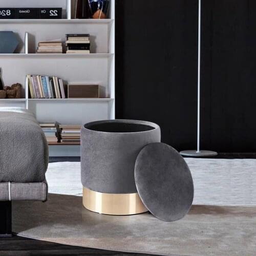 Luxury Round Sofa Stool Ottoman Storage Stool Dressing Table Stool Storage Stool Pouffe Pouf Size 36x42cm
