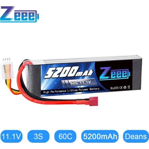 Zeee 3S Lipo Battery 11.1V 60C 5200mAh Softcase Lipo Battery with Deans Plug for RC Car Truck Helicopter FPV Boat