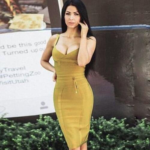Olive Green Solid Spaghetti Strap 2017 Womens News Fashion Knitted Sexy Bodycon Mini Bandage Dresses