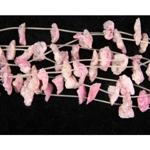 10pcs/lot Light Pink Color Druzy Crystal Geode Quartz Stone Pendant Neckace 15-25mm Each Druzy Crystal Rock Gems Necklace