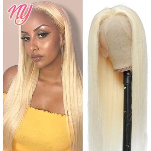 13X5 613 Lace Wig Human Hair HD Transparent Lace Frontal Wig Pre Plucked Blonde Frontal Wig Brazilian Straight 180 Density