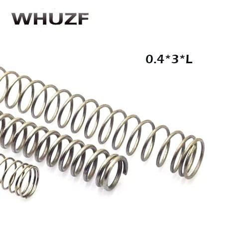 20pcs wire 0.4mm length 5mm-50mm stainless steel compression spring non-corrosive tension surface passivated extension springs
