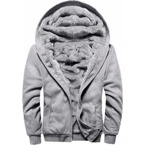 2020 Autumn Winter New Mens Thick Hooded Jacket Mens Solid Color Cardigan Zipper Plus Size Top Fashion Hoodies Men Harajuku