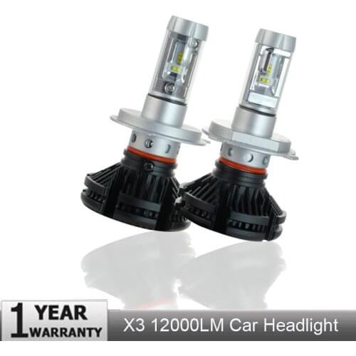 2pcs X3 led headlight 50W 6000LM H4 H7 LED Car Headlight 3000K/6500K/8000K ZES Chip H1 H11 9005 HB3 9006 HB4 LED fog Lamp Auto