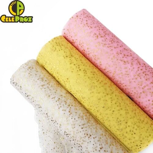 30cm 10Yards Golden Star Tulle Mesh Table Runner Backdrop Wedding Birthday Party Table Centereprise Decoration Table Runner