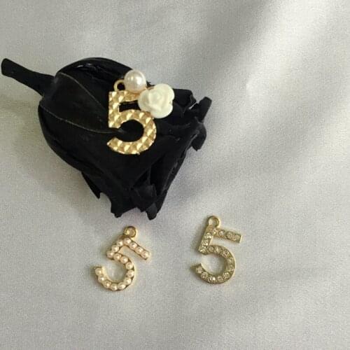 10*15MM 40Pcs " 5 Number " KC Gold Color Alloy Jewelry Pendants Beads Jewellery Charms