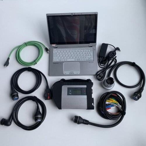 Second hand laptop CF-AX2 i5 4G fast speed 480G MB star C4 multiplexer five cable SD connect C4 auto repair software 2020.12V