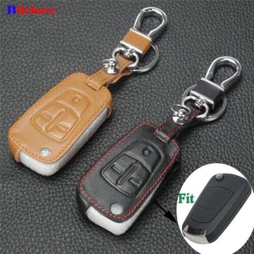 Bilchave 3 Buttons Hand-stitched leather Remote Car Case Cover Fob For Opel Astra Corsa ADAM S Antara Meriva Zafira Insignia